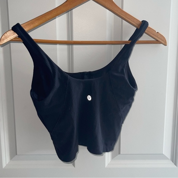 Lululemon Align Ribbed Henley Buttons Crop Tank Top Black 2023 Style: W1EKUS 4 - Picture 4 of 6